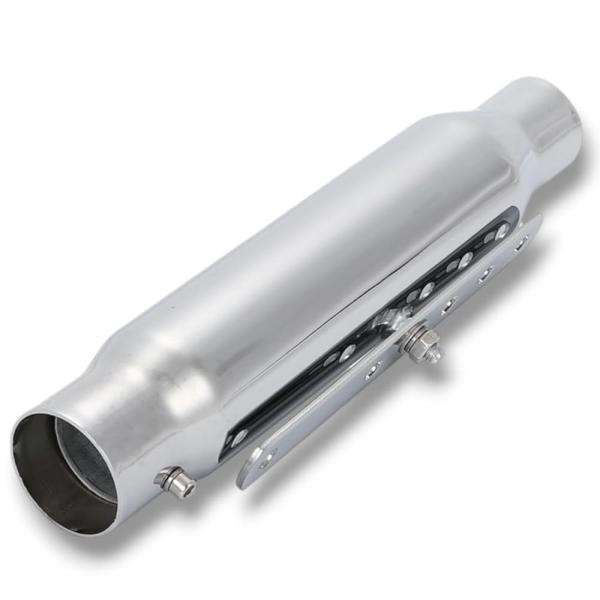 アメリカン ショート スリップオンマフラー 汎用 シルバー 30cm SR400 W800 ドラッグ...