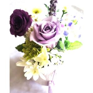 プリザーブドフラワーの枯れない仏花 バラとデンファレの詳細画像1