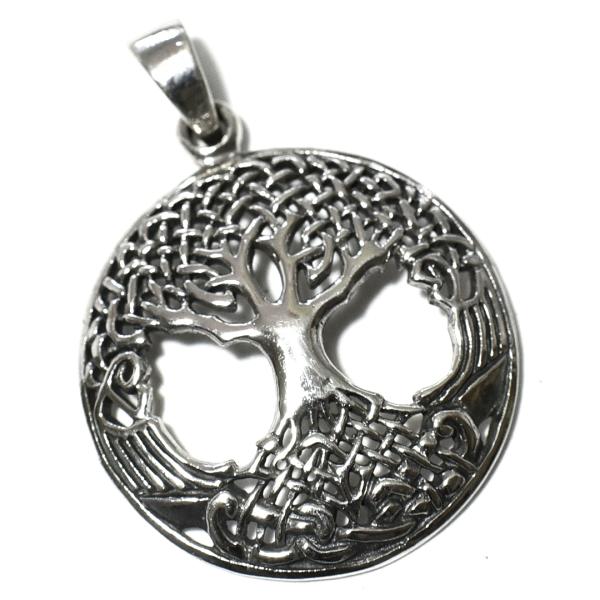 ツリーオブライフ（生命の樹） 高品質シルバー ペンダントトップ｜旧約聖書｜知恵の樹｜アダムとイヴ｜シ...