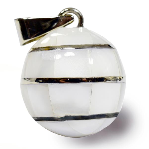 メキシコ MUSICAL BALL ミュージカルボール マザーオブパール（白蝶貝） ペンダントトップ...