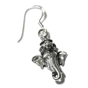 orientalvibrations インド神 ガネーシャ シルバー ピアス(1P/片耳用) ｜夢をかなえるゾウ｜オリエンタルバイブレーション メール便対応可