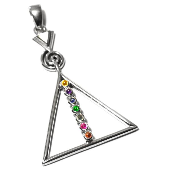 PETER STONE ７チャクラ ピラミッド パワーストーン 高品質シルバー ペンダントトップ｜ヨ...