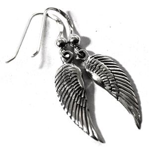 シルバーピアス フックピアス フェザー 羽 羽根 翼 シルバー925 送料