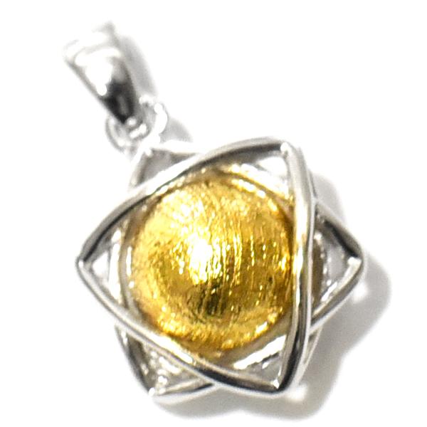 ギベオン隕石 六芒星（ダビデの星） 高品質シルバー ペンダントトップ ゴールド｜メテオライト 本物保...