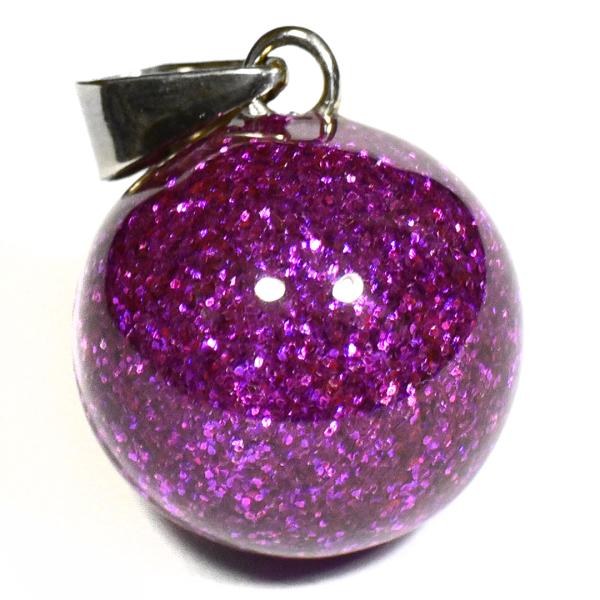 メキシコ MUSICAL BALL ミュージカルボール パープルラメ ペンダントトップ｜ガムランボー...