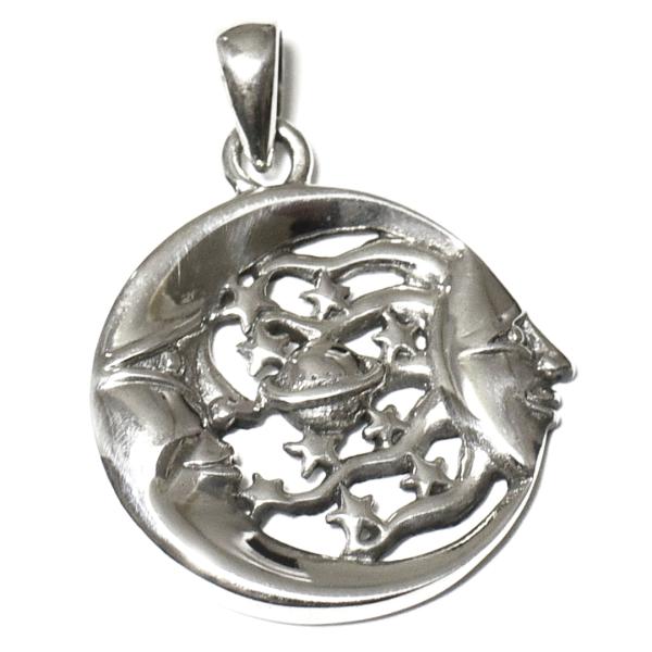 PETER STONE 月と太陽（ムーン＆サン） 高品質シルバー ペンダントトップ｜マヤ文明｜アステ...