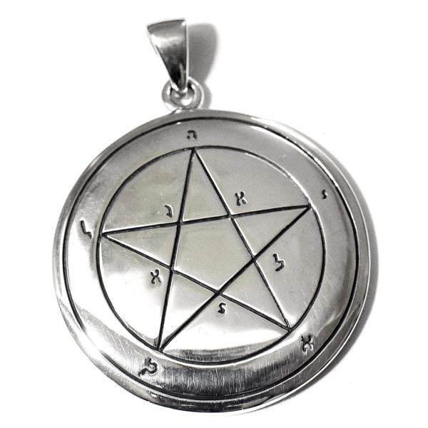 PETER STONE ソロモン王の鍵 水星の（マーキュリー）第１ペンタクル（護符）五芒星 シルバー...