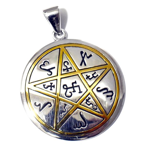 PETER STONE ソロモン王の鍵 地球（アース）のペンタクル（護符）五芒星 シルバー＆ゴールド...