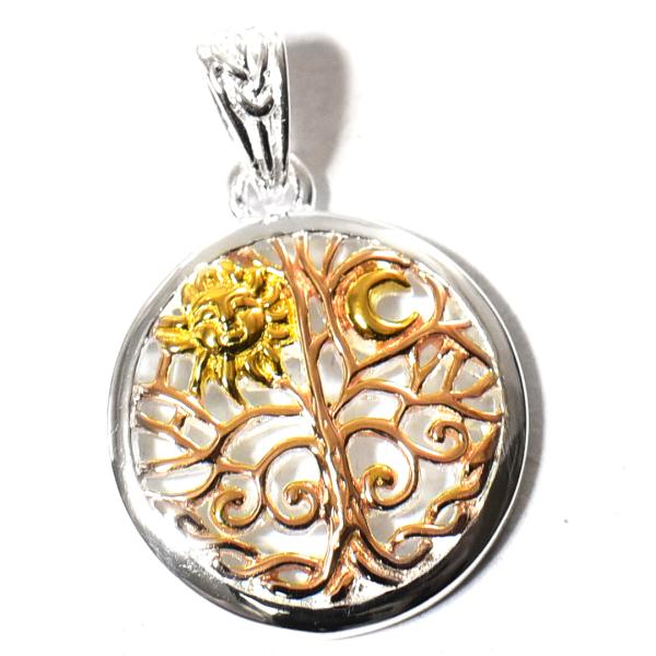 PETER STONE ツリーオブライフ（生命の樹） サン＆ムーン ピンク＆イエローゴールドコーティ...