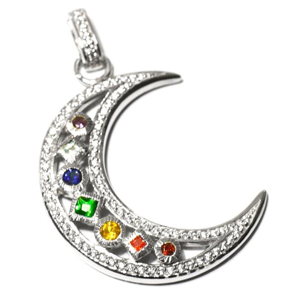 PETER STONE セブンチャクラ 三日月 パワーストーン 高品質シルバー ペンダントトップ｜ヨ...