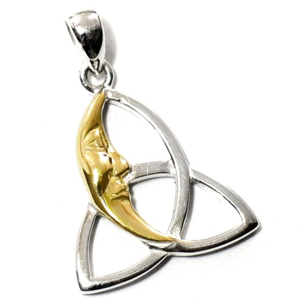 PETER STONE ケルトデザイン トリケトラ ムーン（三日月） シルバー＆ゴールドコーティング...