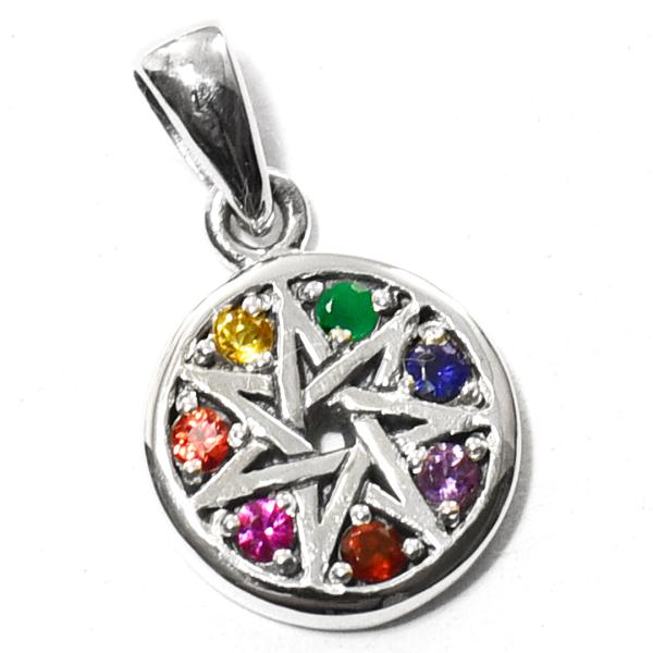 PETER STONE 七芒星（スターオブセブン） セブンチャクラ キュービックジルコニア 高品質シ...