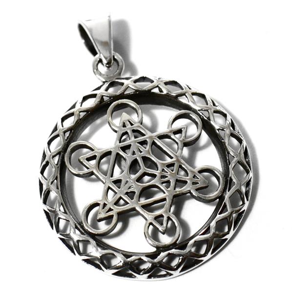 古代神聖幾何学 メタトロンキューブ フルーツオブライフ 高品質シルバー ペンダント｜六芒星｜カバラ｜...