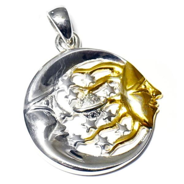 PETER STONE 月と太陽（ムーン＆サン） ゴールドコーティング シルバー高品質シルバー ペン...