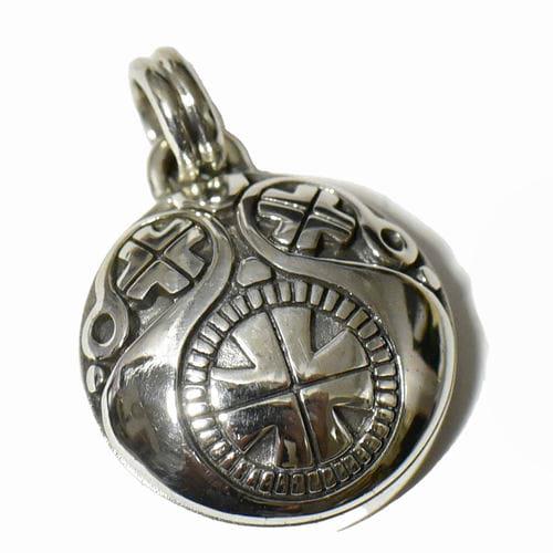 アイヌ紋様 満月（フルムーン） 高品質シルバーペンダントトップ｜白川清吾氏デザイン｜カムイ