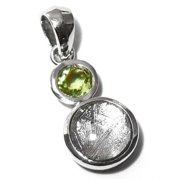 ギベオン隕石 モルダバイト  スターリングシルバー ペンダントトップ｜メテオライト 本物保証