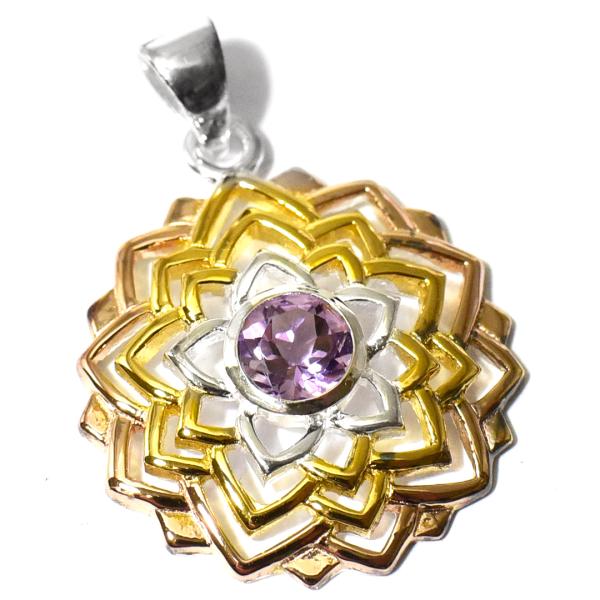 【PETER STONE】第７チャクラ サハスララ・チャクラ アメジスト シルバー（ゴールド、ピンク...