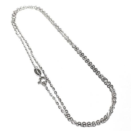 【限定品】ロジウムコーティング あずき シルバーチェーン ４５ｃｍ【メール便対応可】