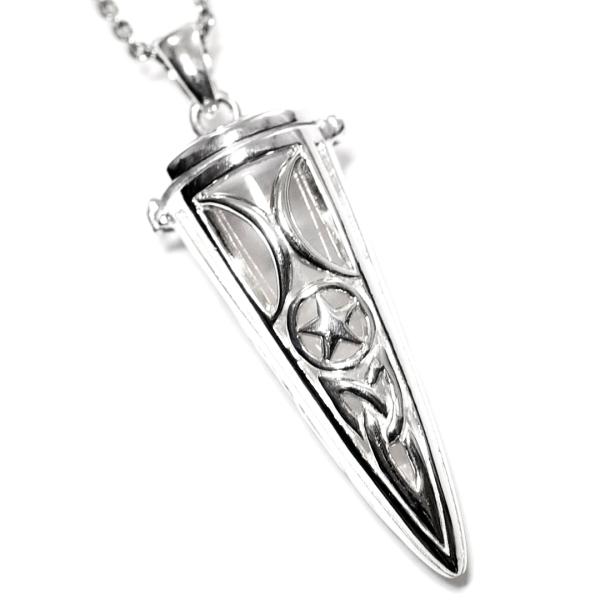 PETER STONE 五芒星（ペンタグラム） 水晶＆高品質シルバー ペンデュラム型 ペンダントトッ...