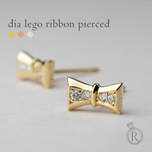 con affetto ピアス K18ダイヤリボンモチーフピアス レディース