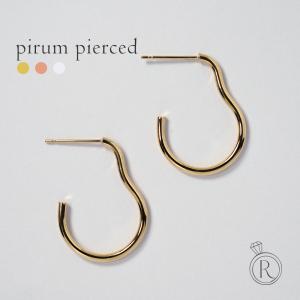 K18 gokaku ピアス レディース 五角形 フックピアス フープピアス 地金