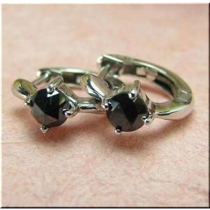 ブラックダイヤ ピアス K10WG ホワイトゴールド ブラックダイヤモンド