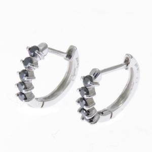 ダイヤモンド ピアス スリーストーン トリロジー 3連 PT900 プラチナ