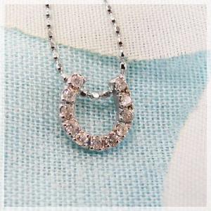 K10WG ダイヤモンド ペンダント ネックレス ダイヤ型 ひし形