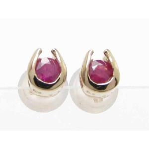 7月の誕生石 ルビー ピアス プラチナ PT900 ラウンド 3mm スタッド