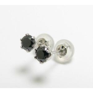 メンズ ピアス 片耳用 ブラックダイヤモンド 0.35ct pt900 プラチナ