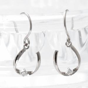 紛失用 1個売り ダイヤモンド フック ピアス Pt900  馬蹄 ホースシュー ダイヤ付き ジプシ...