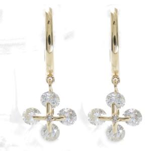 K10 ピアス 蜂 はち ハチ ビー bee モチーフ ホワイトトパーズ