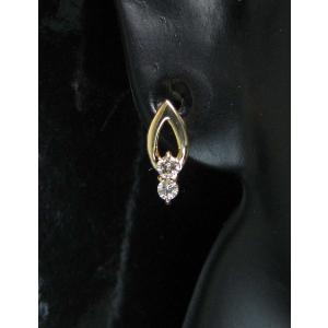 ブラックダイヤ ピアス K10WG ブラックダイヤモンド クロス 十字架