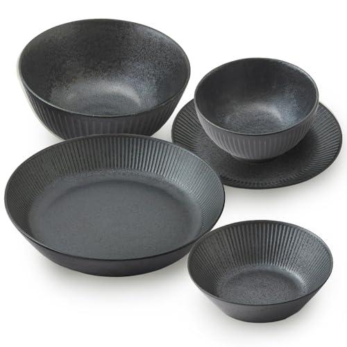 アイリスオーヤマ(IRIS OHYAMA) 食器セット一人暮らし 5点セット ブラック 食洗機 電子...