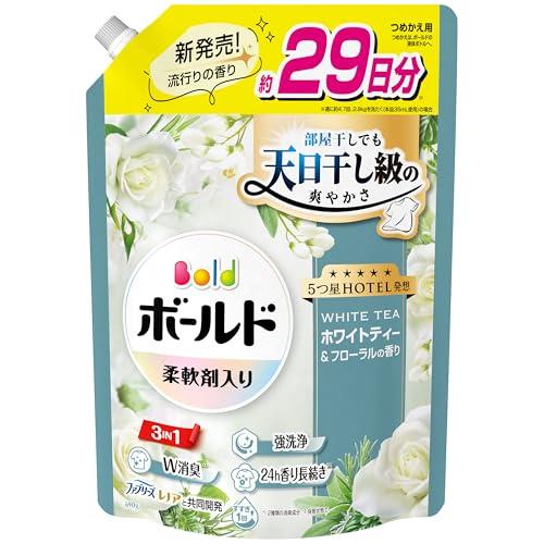 ボールド 柔軟剤入り 洗濯洗剤 液体 ホワイトティー＆フローラルの香り 詰め替え 690g
