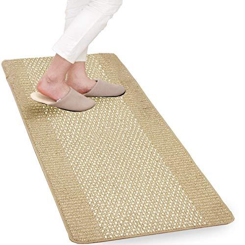 オカ (OKA) 優踏生 洗いやすいキッチンマット ベージュ 約60cm×180cm (洗える 台所...