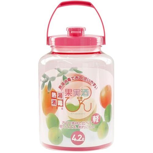 タケヤ化学工業 TAKEYA 果実酒瓶 熱湯・消毒可能 R型 4.2Lももいろ