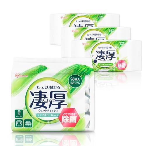 アイリスオーヤマ(IRIS OHYAMA) ウェットティッシュ ノンアルコール 厚手 凄厚 96枚(...