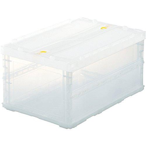 トラスコ中山(TRUSCO) 収納ケース 収納ボックス 薄型折りたたみコンテナスケル ロックフタ付 ...