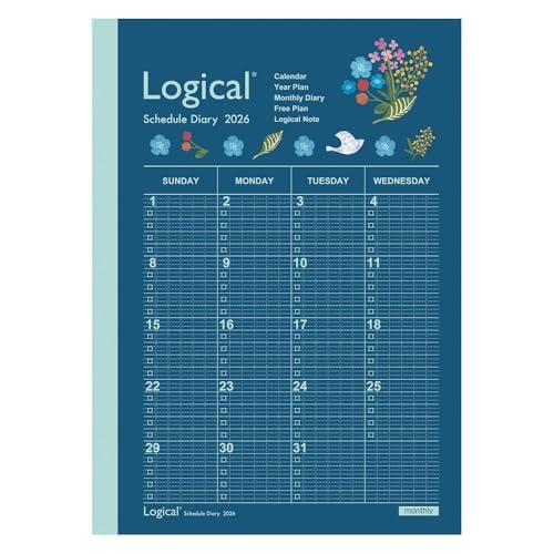 2026年度版 手帳 ナカバヤシ ロジカルダイアリー2026月間ノートタイプA／B6／フラワー NS...