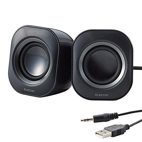 エレコム PC スピーカー 3.5mm接続 コンパクト 軽量 簡単接続 PC・スマホ・音楽プレイヤー...