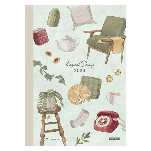 2026年度版 手帳 ナカバヤシ ロジカルダイアリー2026月間ノートタイプH／B6／グリーン NS...