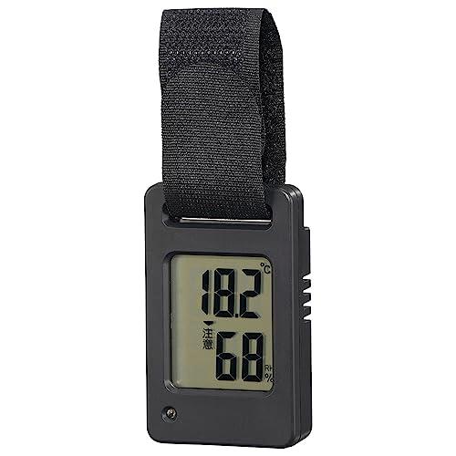 オーム(OHM) 電機 温湿度計 ミニ ポータブル デジタル バンド付き 熱中症予防 赤ランプ点滅 ...