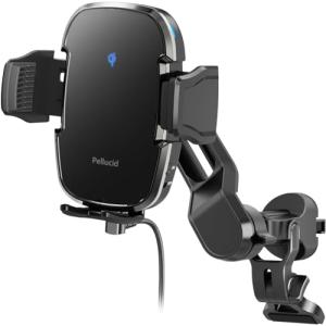 ペルシード(Pellucid) 車内用品 車載スマホホルダー 高速ワイヤレス充電 Qi正規認証品 自動開閉 キャパシタ内蔵 エアコン吹き出し口取