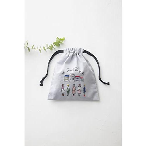 LECIEN(ルシアン)100ネエサン ミニ巾着(街並み) 刺しゅうキット 542110 ペールグレ...