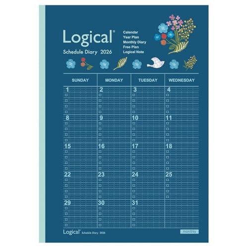 2026年度版 手帳 ナカバヤシ ロジカルダイアリー2026月間ノートタイプA／A5／フラワー NS...