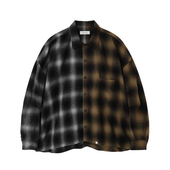 MAGIC STICK マジックスティック 2 Face Nel Shirt BLACK YELLO...