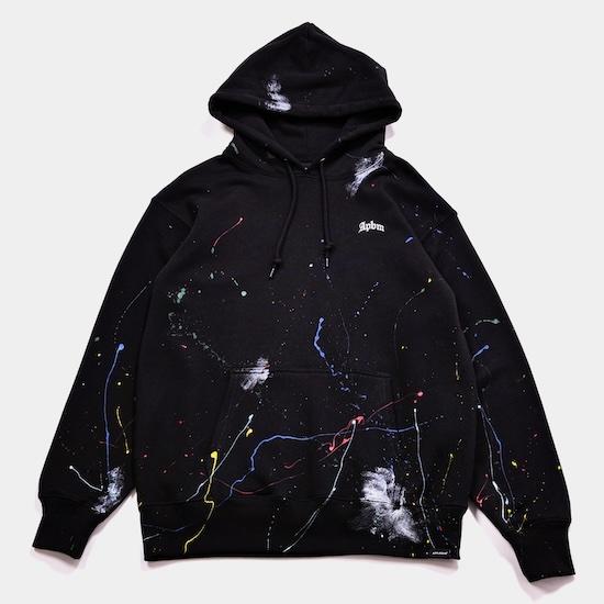 APPLEBUM アップルバム PAINT SWEAT PARKA BLACK ブラック