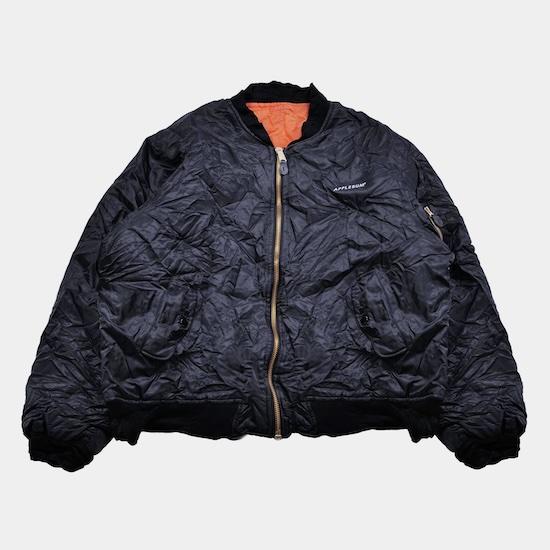 APPLEBUM アップルバム WRINKLED MA-1 JACKET BLACK ブラック