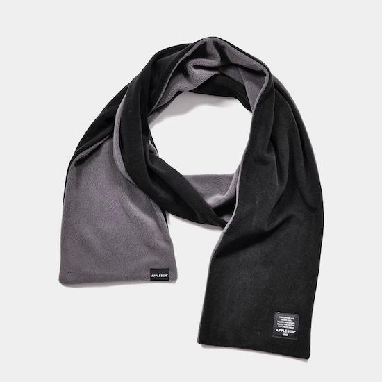 APPLEBUM アップルバムFLEECE MUFFLER BLACK CHARCOAL ブラック ...